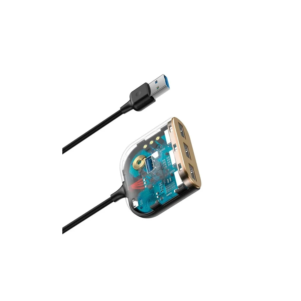 Концентратор Baseus USB 3.0 to 1xUSB 3.0 + 3xUSB 2.0 1.0m (CAHUB-AY01) - зображення 3