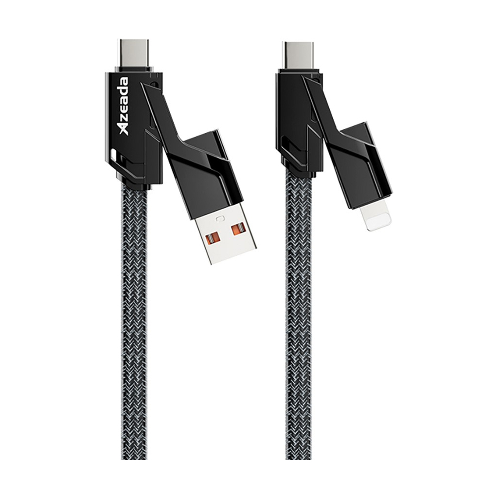 Дата кабель USB-C to USB-C + Lightning + USB-A 1.5m Black Proda (PD-B96th-BK) - зображення 3