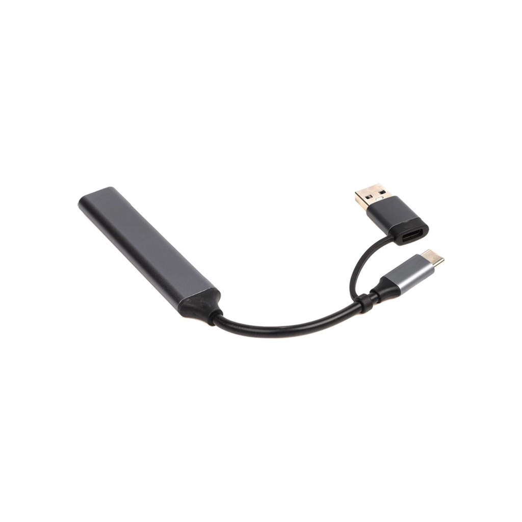 Концентратор Dynamode USB Type-C + USB-A to 1хUSB-C 3.0 1хUSB-A 3.0 2xUSB-A 2.0 dark grey (DM-UH-314AC) - зображення 4