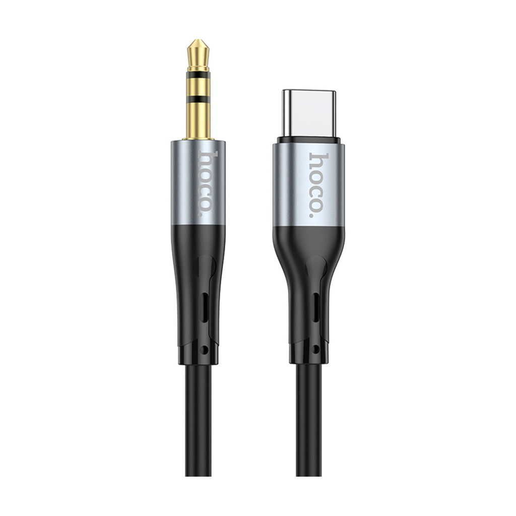 Кабель мультимедійний USB-C to 3.5mm M 1.0m silicone black HOCO (6931474769497) - зображення 2