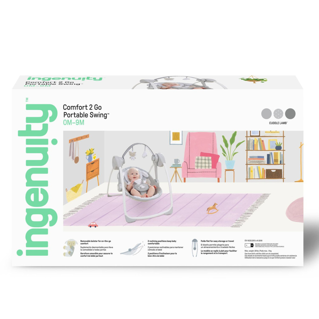 Крісло-гойдалка Ingenuity Comfort 2 Go – Cuddle Lamb (12184) - изображение 3