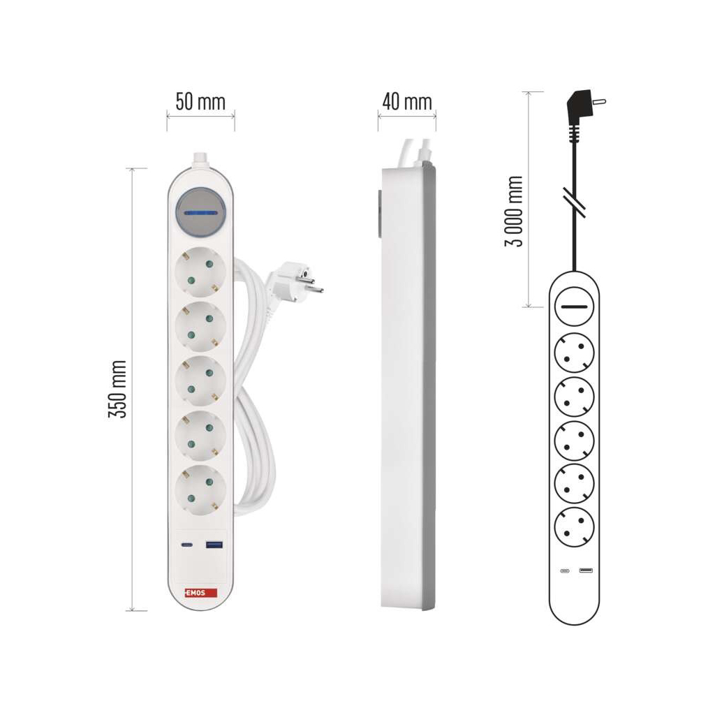 Мережевий подовжувач EMOS P1523FC - picture 11