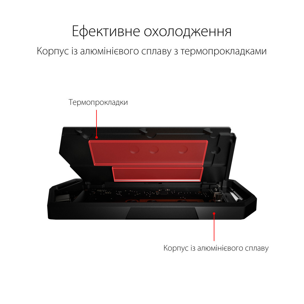 Кишеня зовнішня ASUS SSD M.2 PCIe NVMe STRIX ARION ESD-S1C/BLK/G/AS USB 3.1 Gen2 (ESD-S1C/BLK/G/AS) - зображення 5