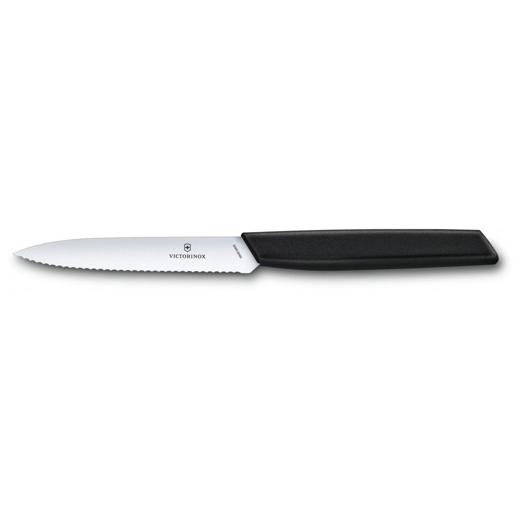 Кухонний ніж Victorinox Swiss Modern Paring Serrate 10см Black (6.9003.10W) - зображення 1