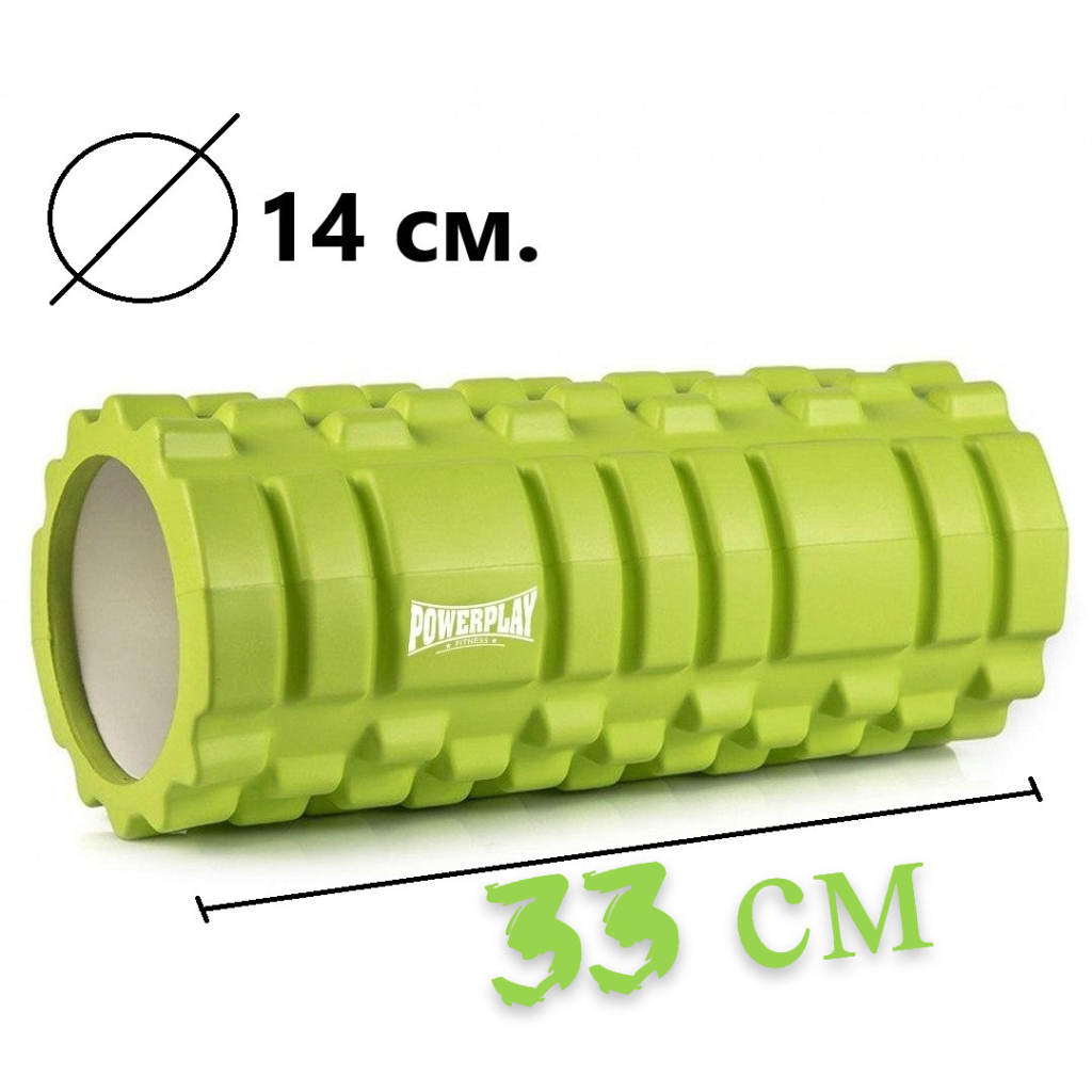 Масажний ролик PowerPlay 4025 Massage Roller 33x14см Зелений (PP_4025_Green) - зображення 10