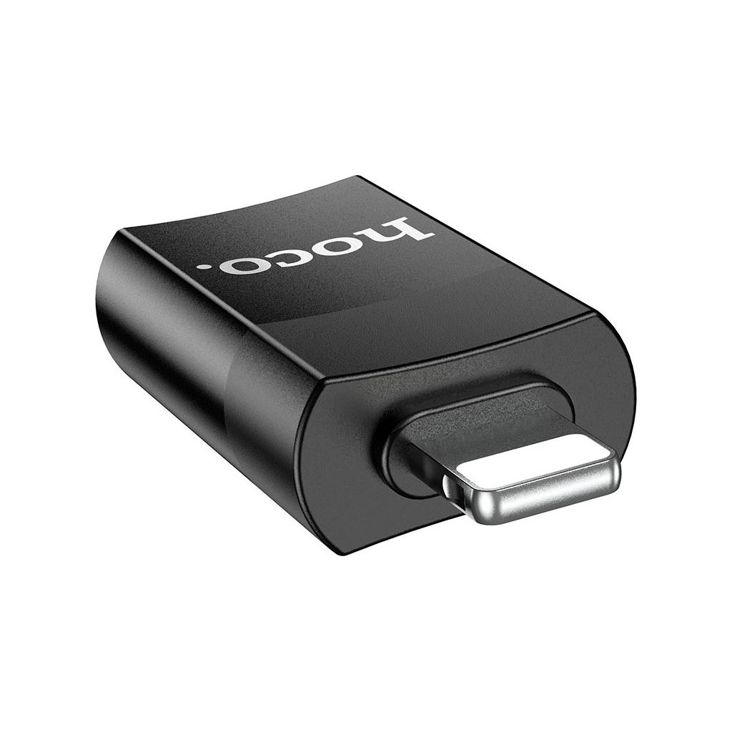 Перехідник UA17 Lightning M to USB F USB2.0 no data transfer Black HOCO (6931474761989) - изображение 4