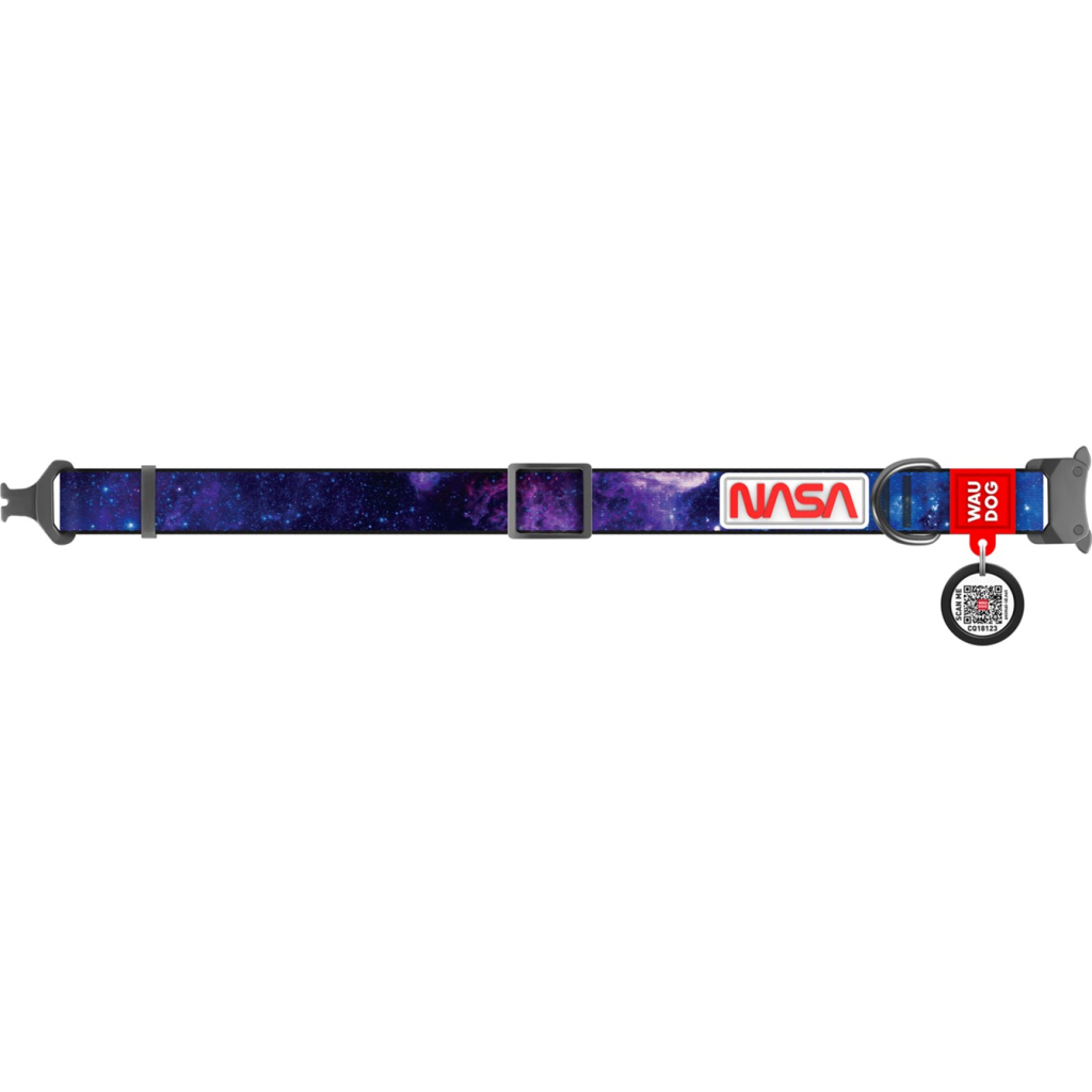 Нашийник для тварин WAUDOG Nylon з QR паспортом "NASA21" металева пряжка-фастекс XS (4505-0148) - зображення 3