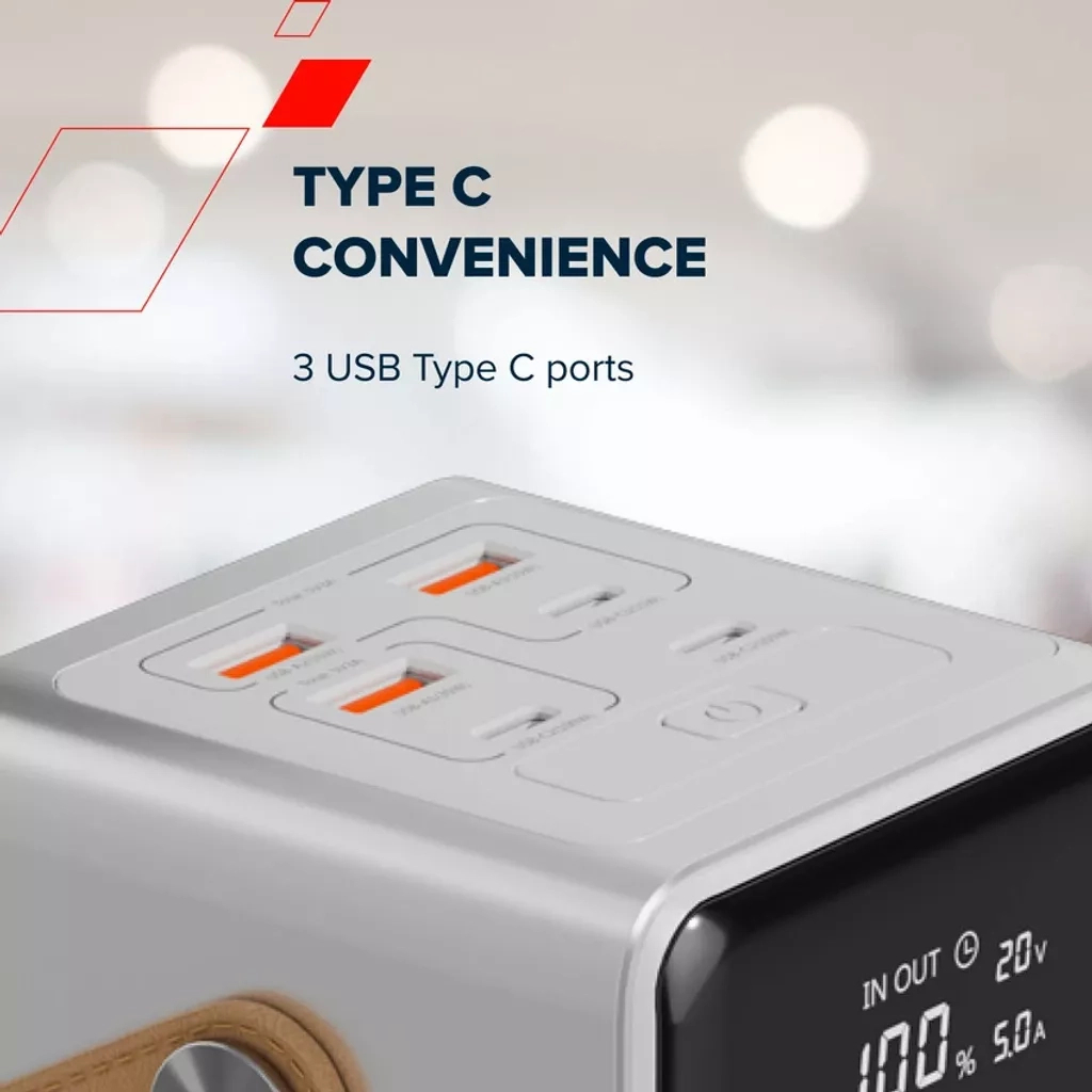 Батарея універсальна Canyon 60000mAh OnPower 610 PD/100W metal White (CNS-CPB610W) - зображення 8