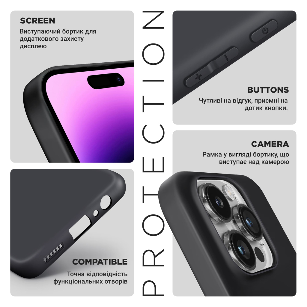 Чохол до мобільного телефона Armorstandart Matte Slim Fit ZTE Blade A34 Camera cover Black (ARM78939) - зображення 4