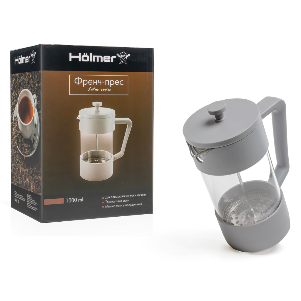 Френч-прес Hölmer Lotus Сірий 1 л (FP-01000-PGR Lotus) - изображение 7