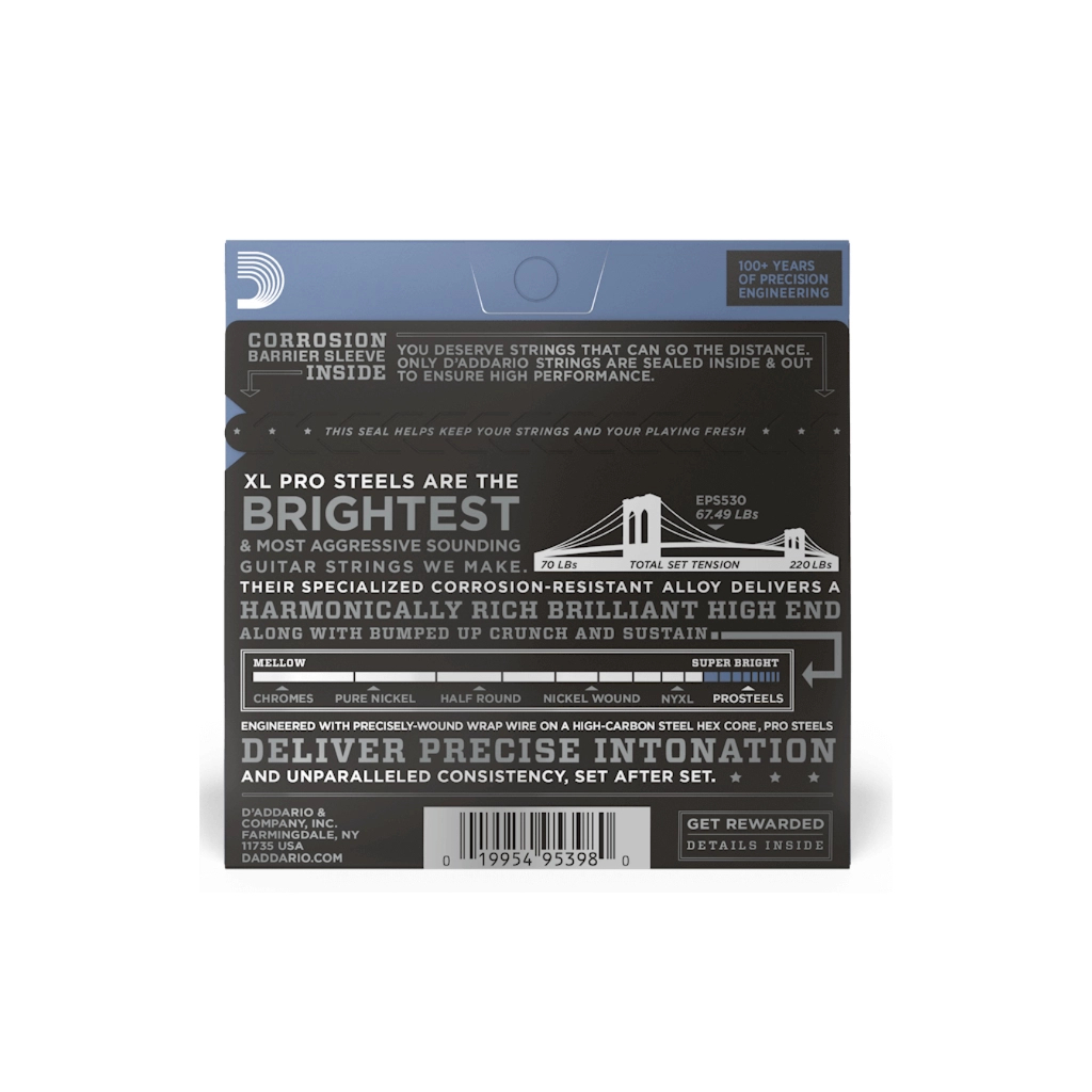 Струни для гітари D'Addario XL ProSteels Extra Super Light (8-38) (EPS530) - изображение 3