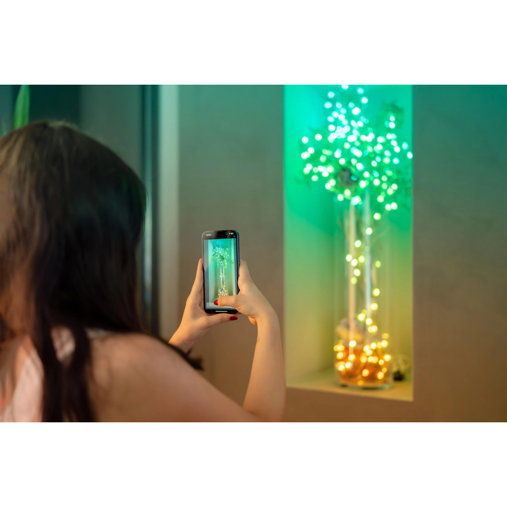 Гірлянда Twinkly Smart LED Strings USB 100 Pearl-shaped RGB LEDs, Clear Wire, USB-C 6м (TWKP100RGB-T) - зображення 4