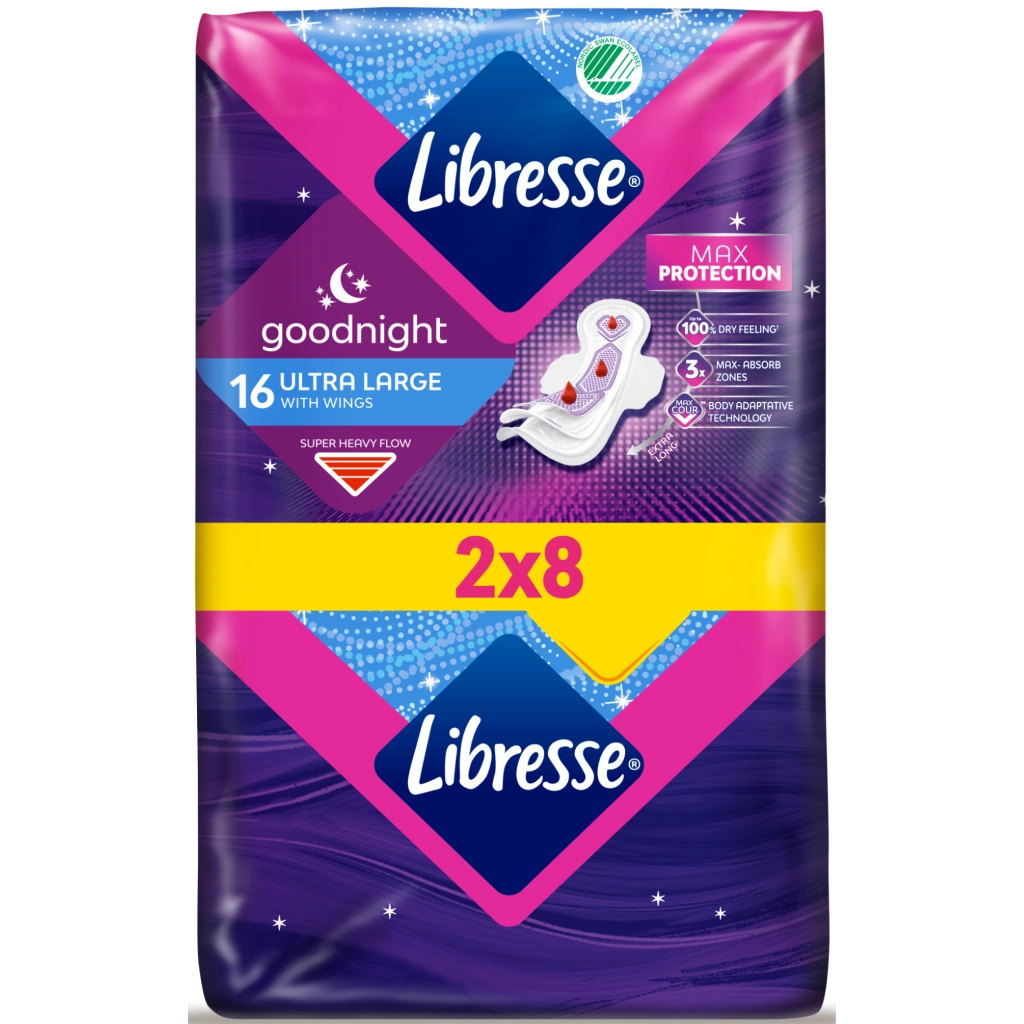 Гігієнічні прокладки Libresse Ultra Goodnight Large 16 шт. (7322540960273) - изображение 3