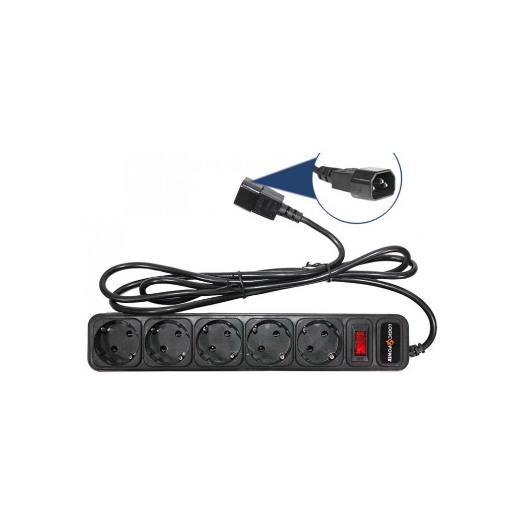 Мережевий фільтр живлення LogicPower LP-X5-UPS 2.0м, 0,75mm2, 10A (2753) - зображення 1