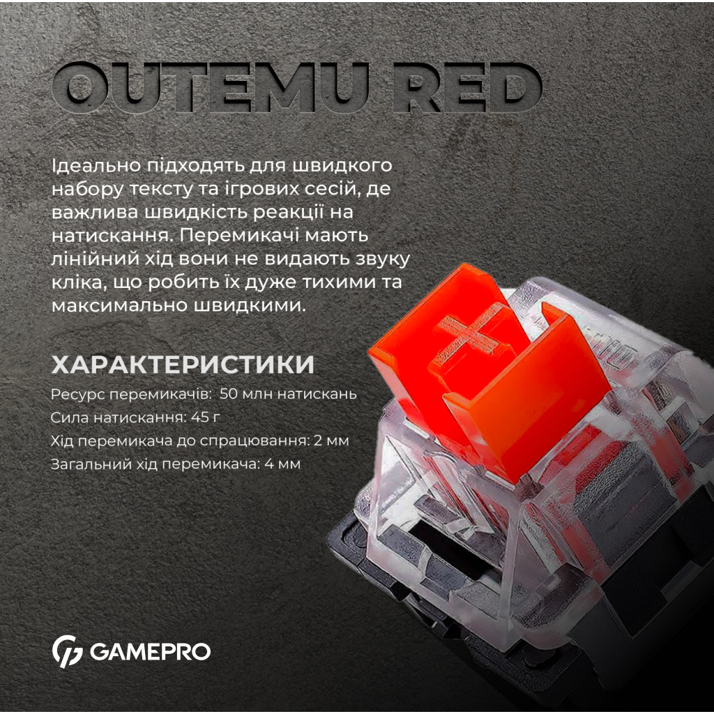 Клавіатура GamePro MK160B Hot-Swap Red Swich RGB USB UA Black - зображення 9
