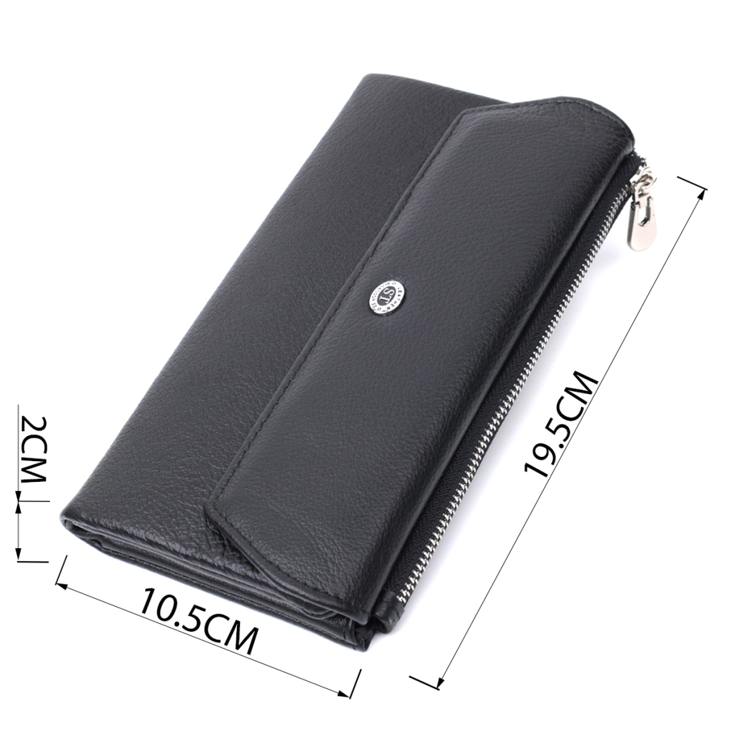 Портмоне ST Leather З натуральної шкіри Чорне (22698) - изображение 3