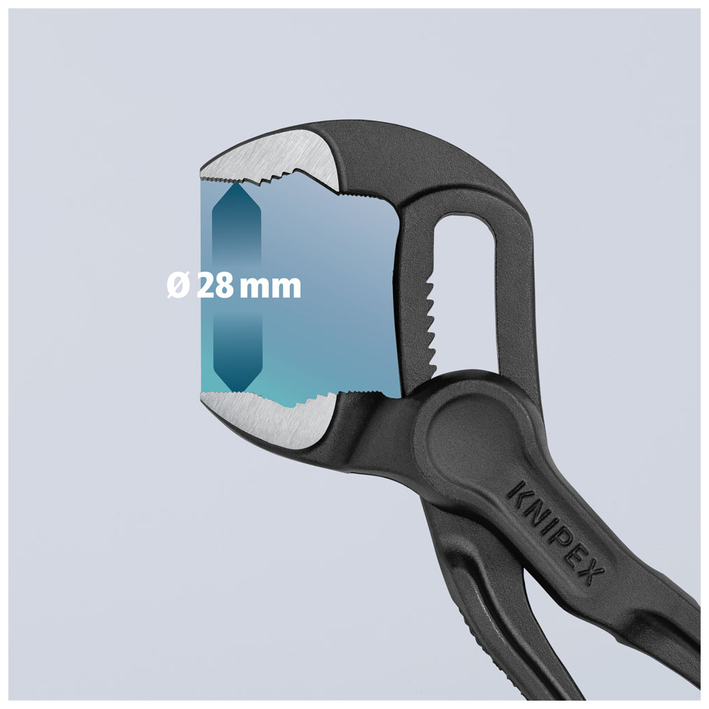 Кліщі KNIPEX COBRA XS переставні з фіксатором, 28 мм (1"), под ключ 24 мм, L-100 мм, Cr-V (87 00 100) - зображення 8