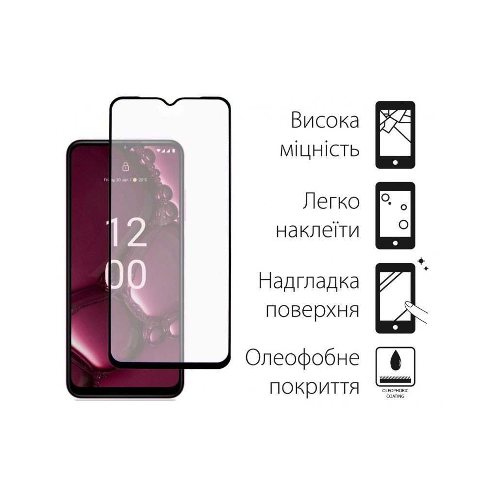 Скло захисне Dengos Full Glue Nokia G42 5G (black) (TGFG-355) - зображення 2