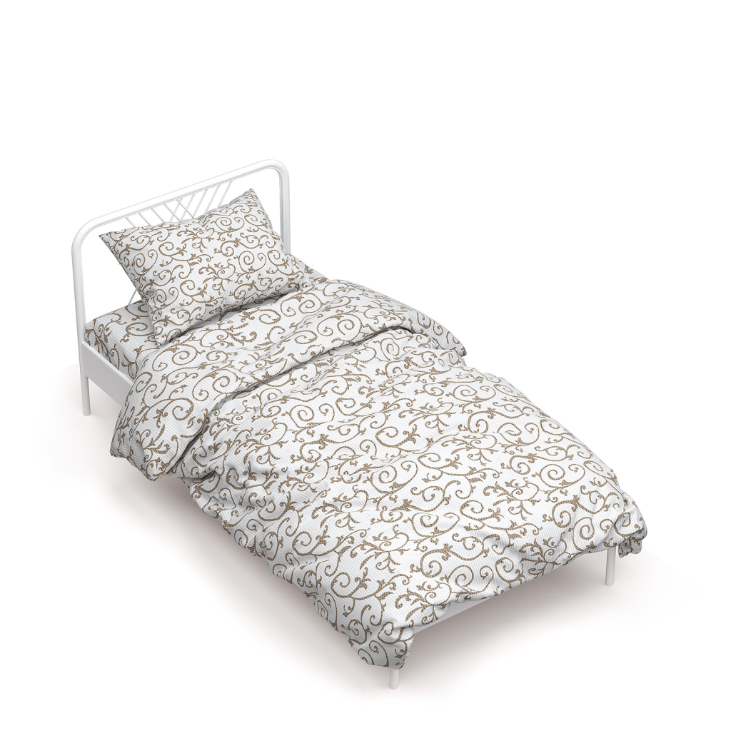 Постільна білизна Home Line Вензель шоколад бязь полуторна (161416) - зображення 1