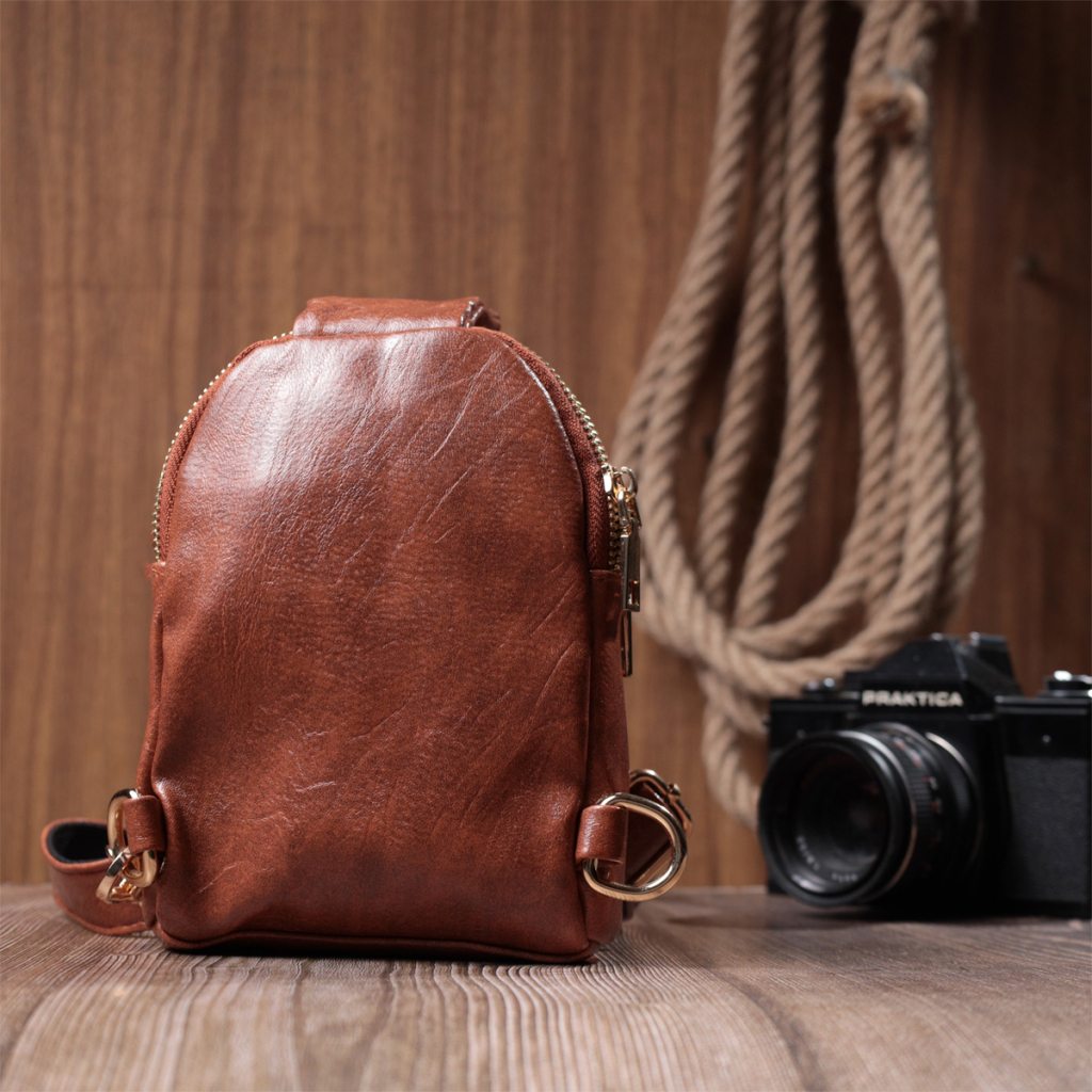 Сумка Vintage Компактна жіноча через плече на два відділення з екошкіри Коричнева (22783) - зображення 10