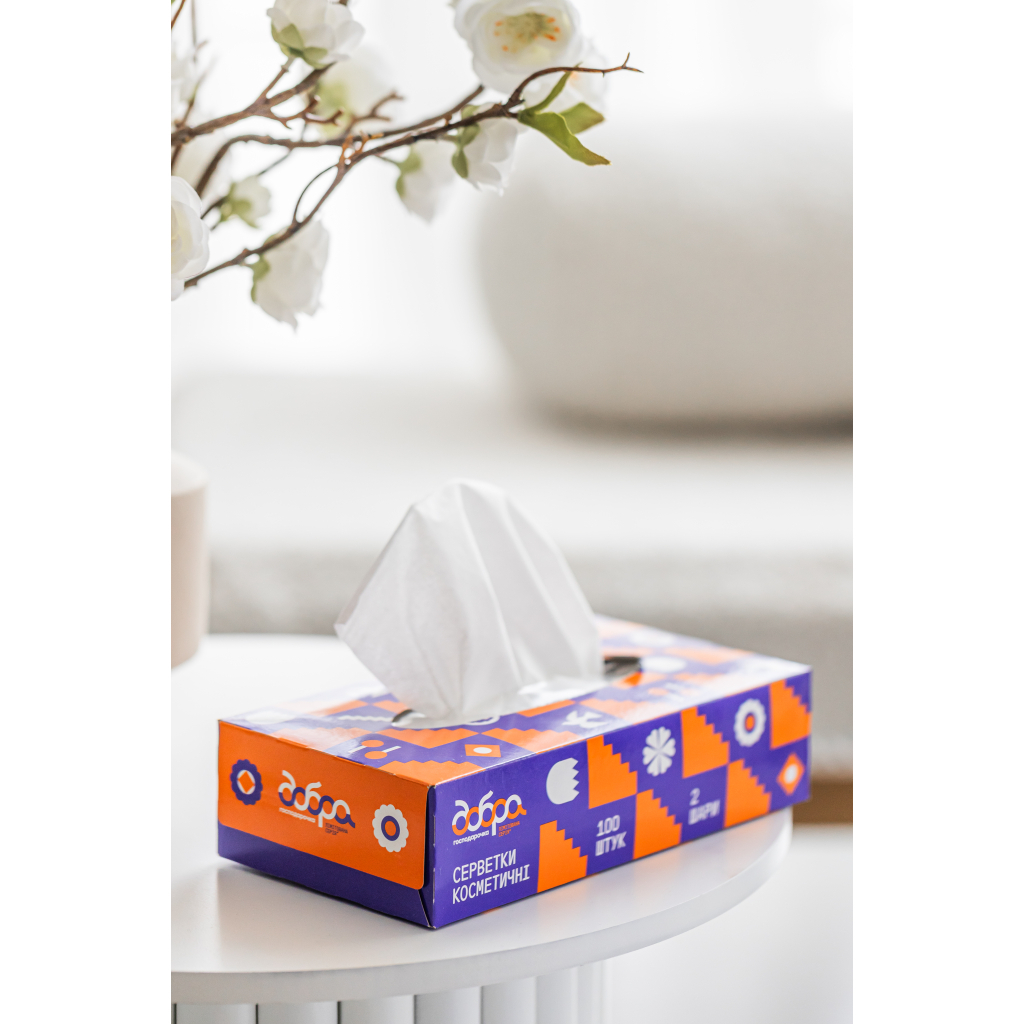 Серветки косметичні Добра Господарочка Колекція Вибійка 2 шари 100 шт. (4820086524117) - изображение 3