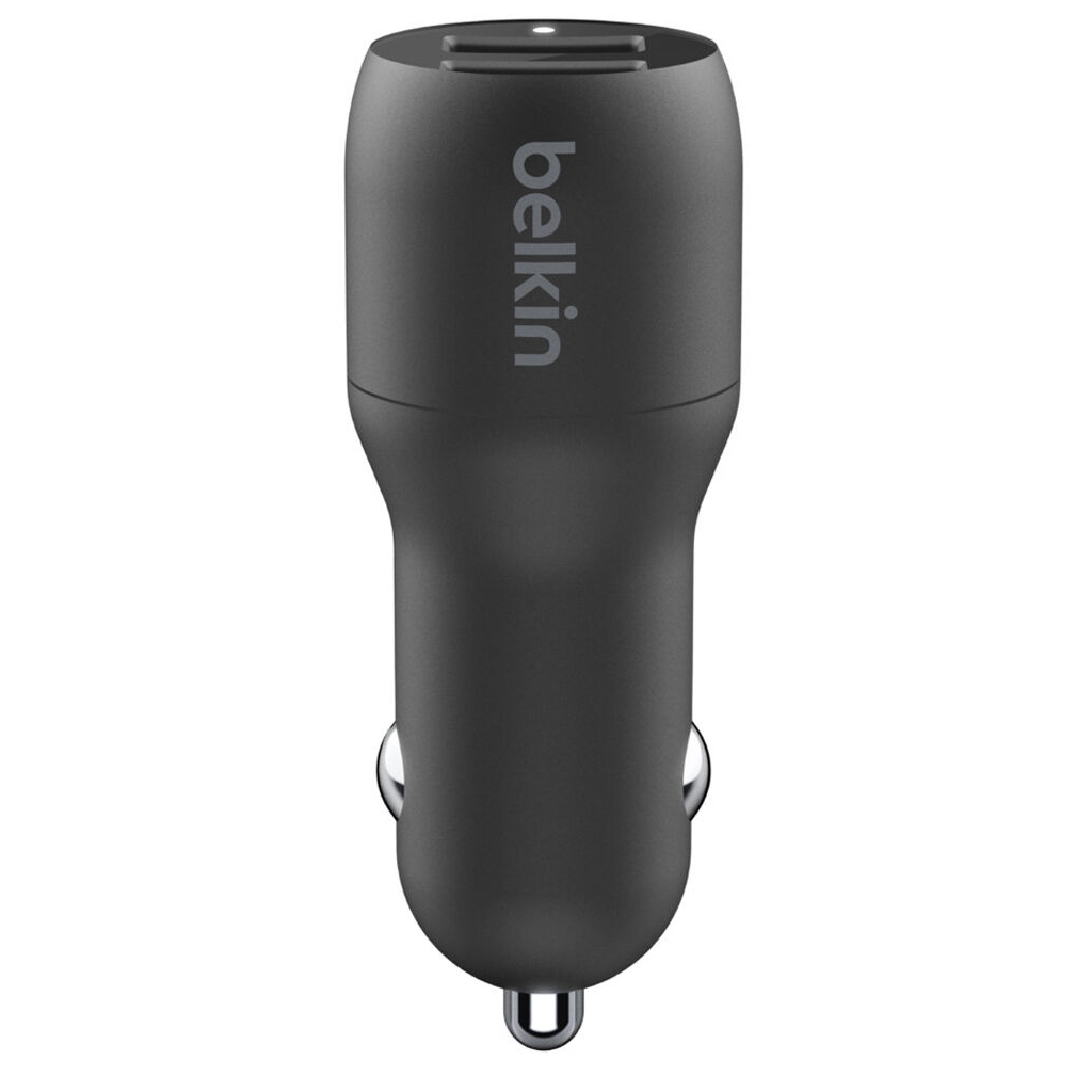 Зарядний пристрій Belkin Car Charger (24W) Dual USB-A, USB-A - USB-C, 1m, black (CCE001BT1MBK) - зображення 4