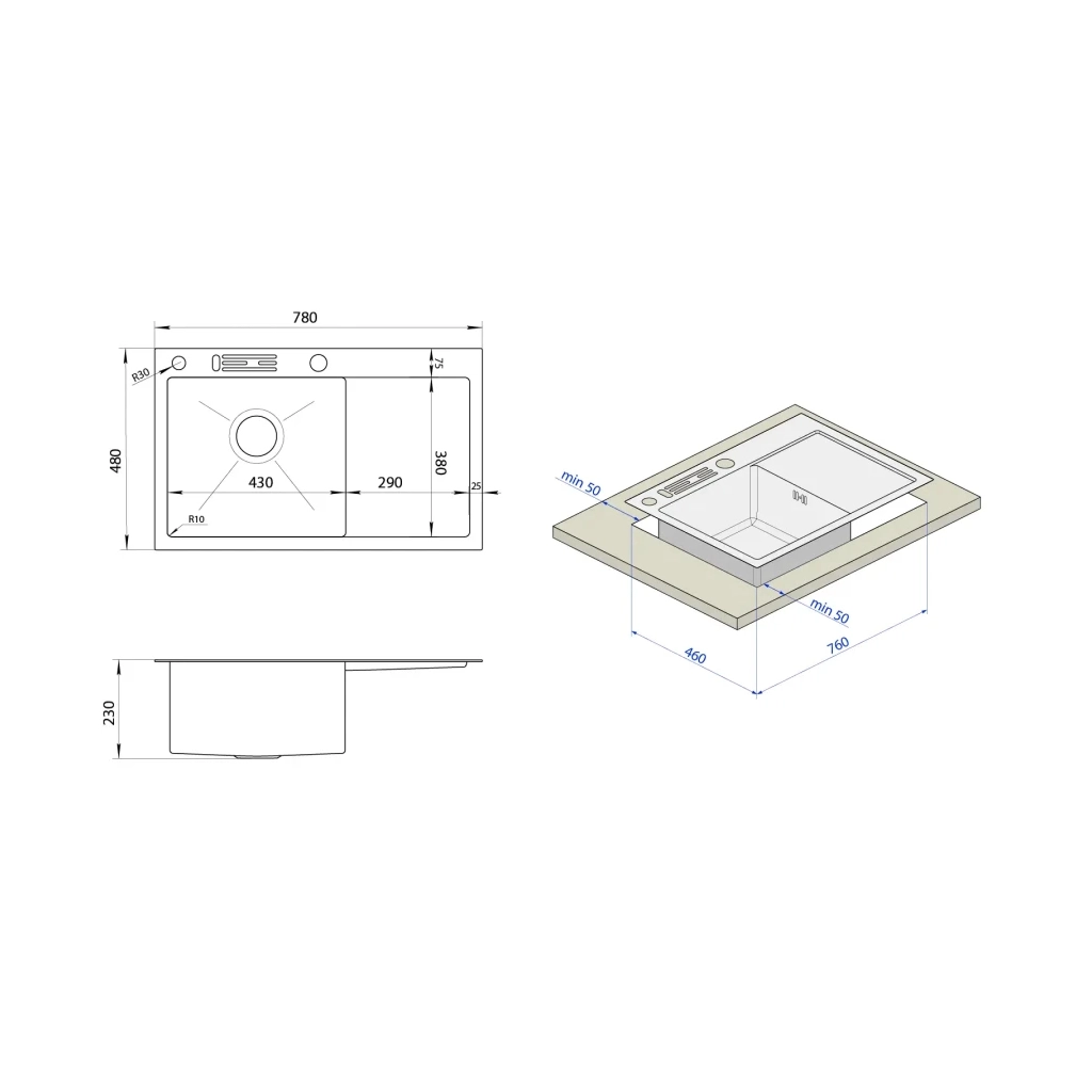 Мийка кухонна Nett NS-6045(R) - зображення 5