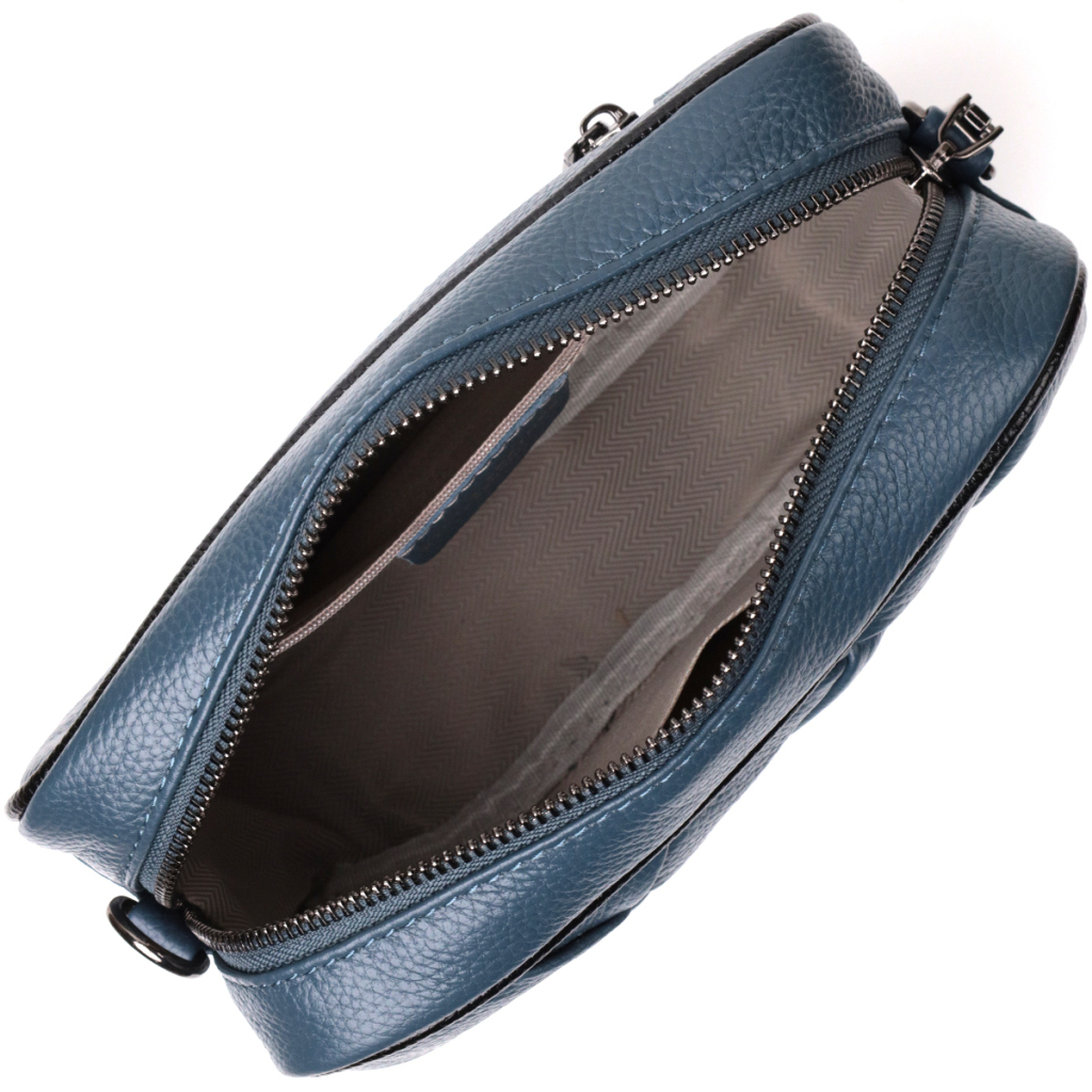 Сумка Vintage Шкіряна з плетінням Синя (22408) - зображення 6