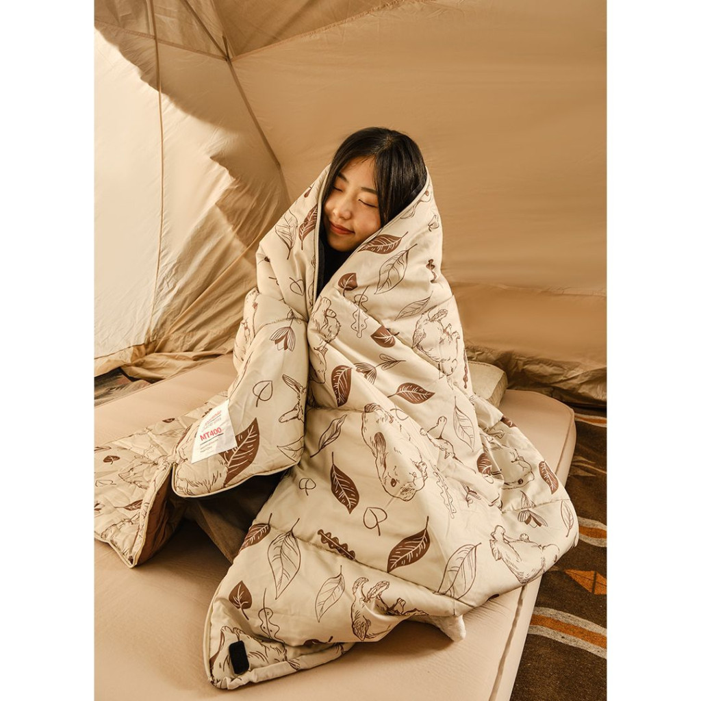 Спальний мішок Naturehike MT180 CNH22SD015 лівий, бежевий з принтом (6975641886662) - зображення 2