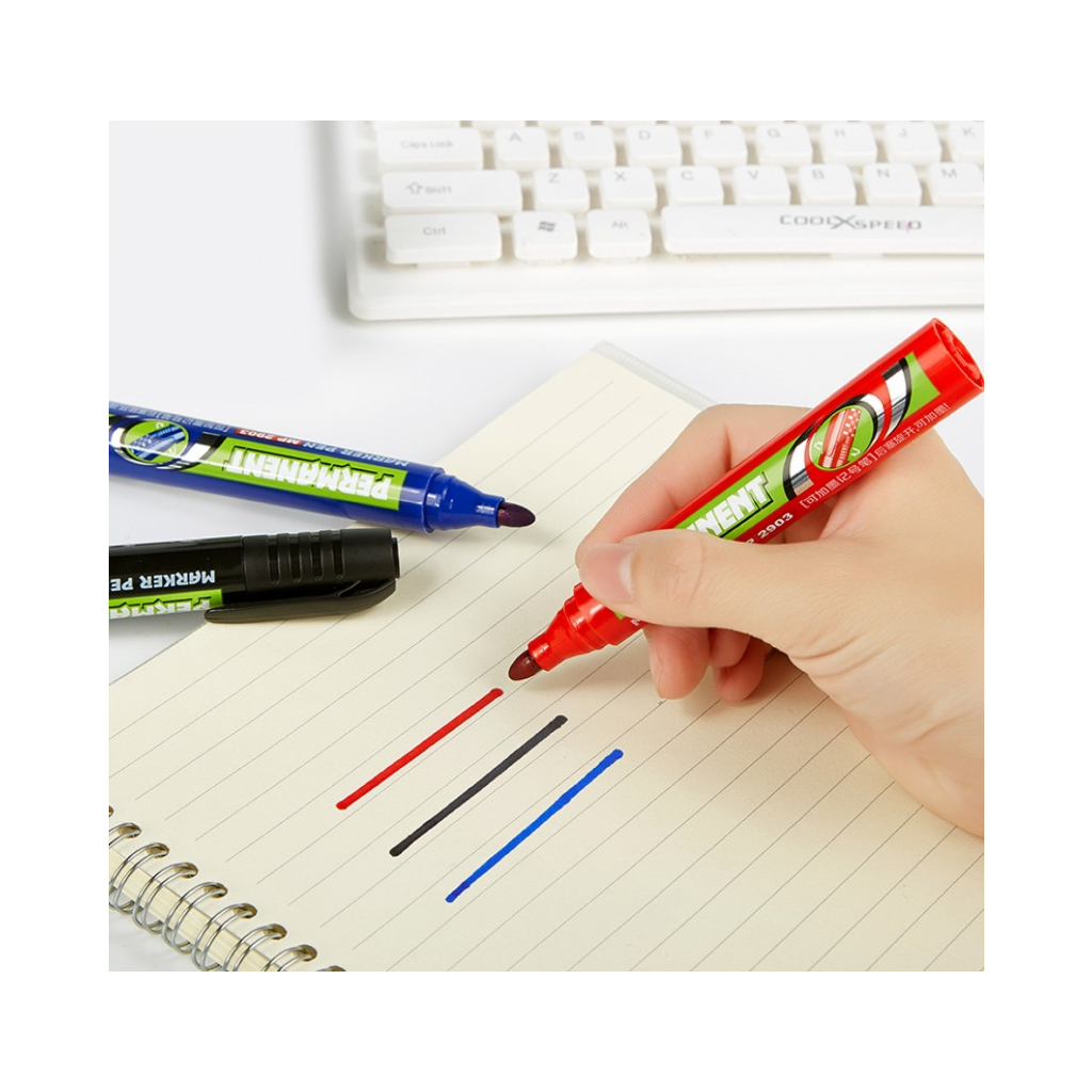 Маркер Baoke водостійкий, 2.5 мм червоний (MARK-PER-BAOMP2903AR) - изображение 2