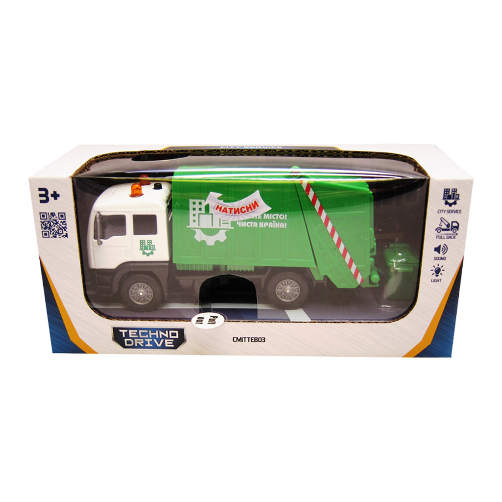 Спецтехніка TechnoDrive Сміттєвоз зі світловими та звуковими ефектами (510705.270) - зображення 2