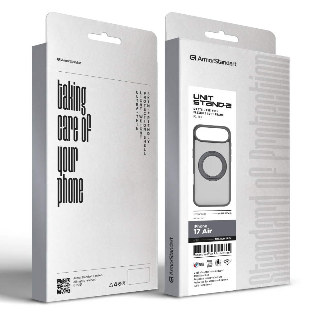 Чохол до мобільного телефона Armorstandart Unit Stand2 Apple iPhone 17 Air Titanium Grey (ARM86343) - зображення 3
