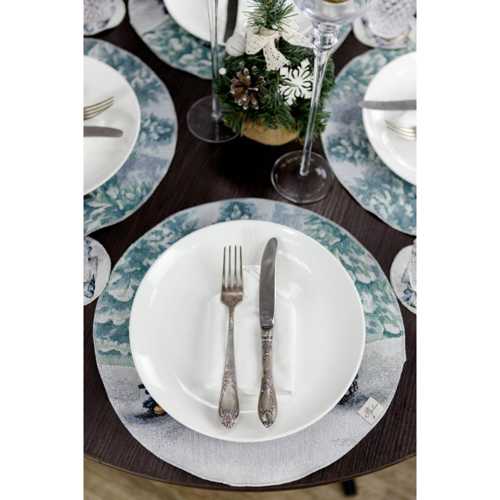 Серветка на стіл Прованс гобеленова Казкові гноми D 35 см (038429) - зображення 3