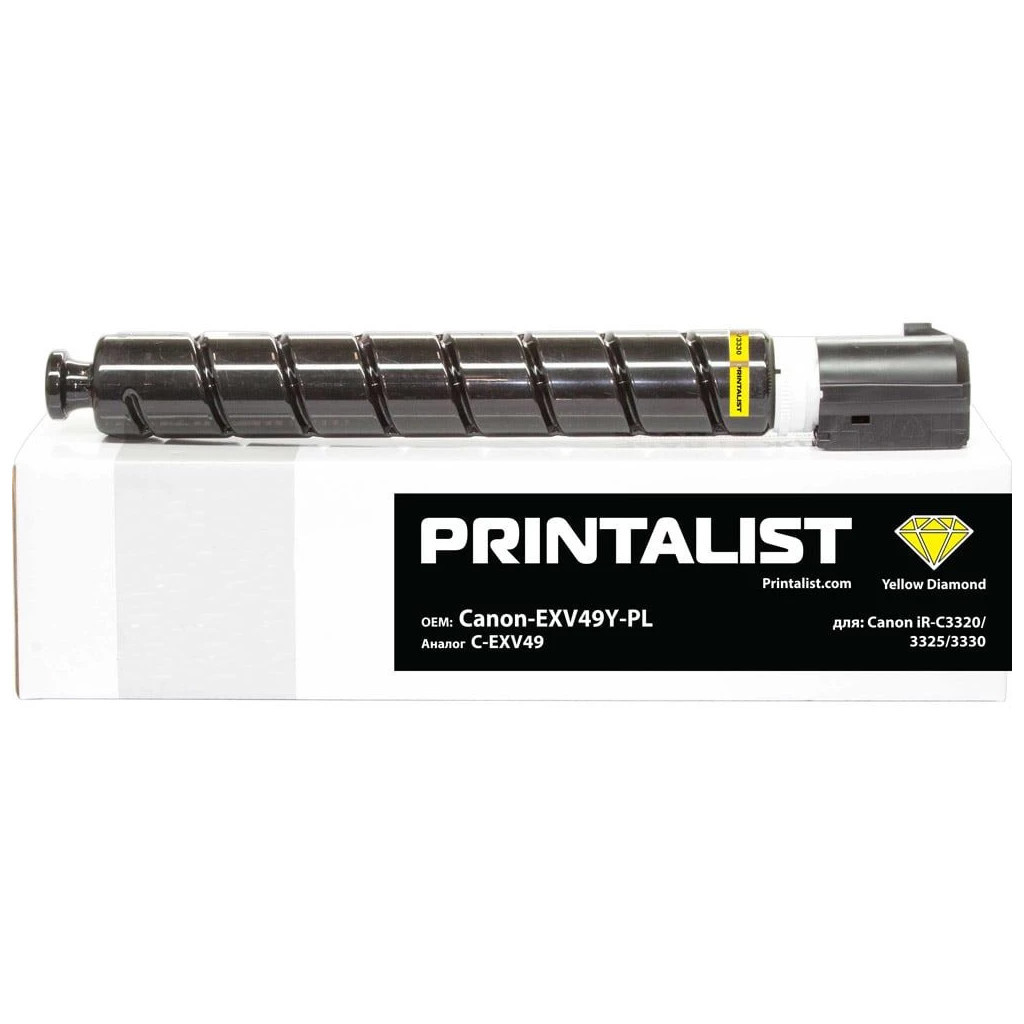 Тонер-картридж Printalist Canon iR-C3320/3325/3330, C-EXV49 Yellow (Canon-EXV49Y-PL) - зображення 1