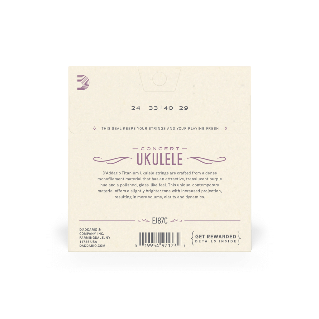 Струни для гітари D'Addario Titanium Ukulele Concert (EJ87C) - зображення 3