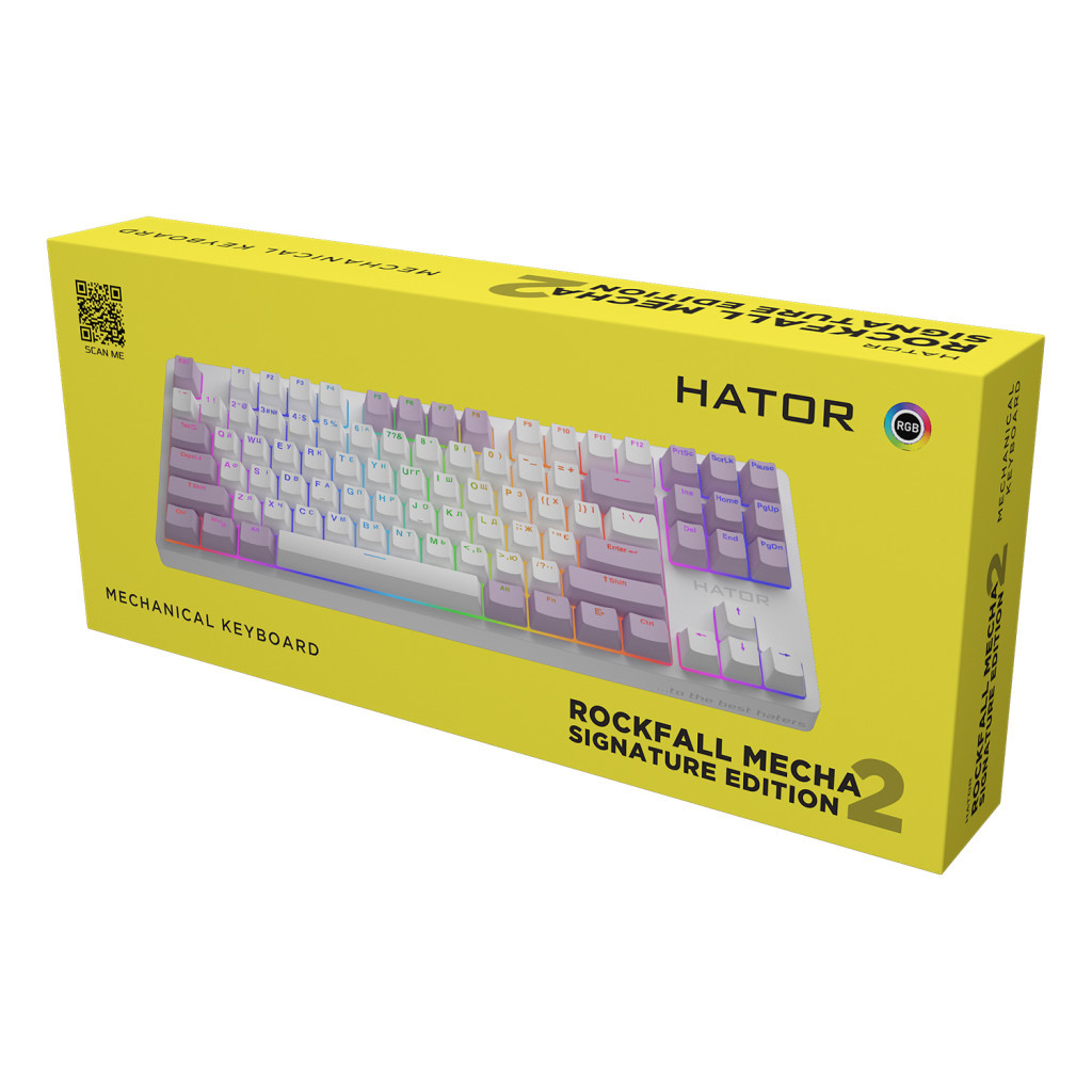 Клавіатура Hator Rockfall 2 Mecha Signature Edition USB White/White/Lilac (HTK-521-WWL) - зображення 6
