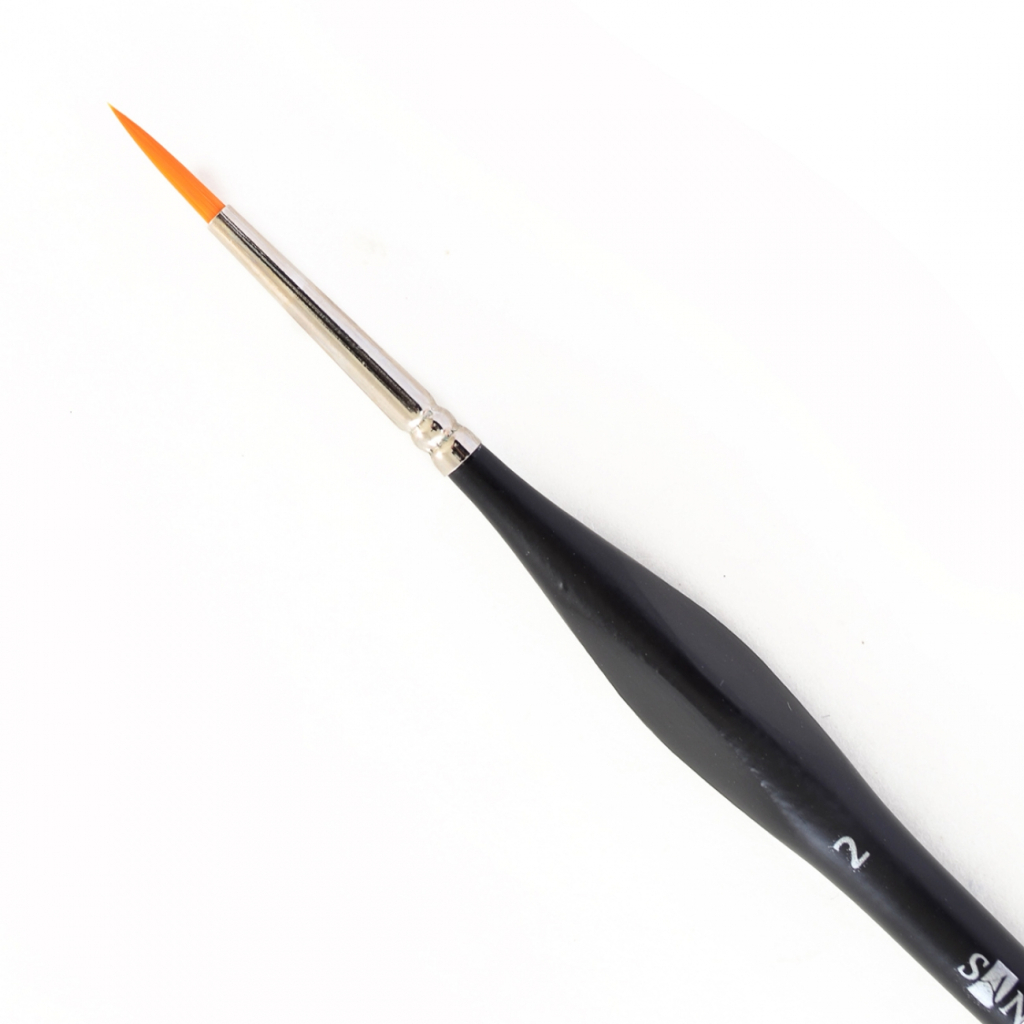 Пензлик для малювання Santi синтетика Sensation, коротка ручка з вигином, кругла, №2 (310774) - зображення 2