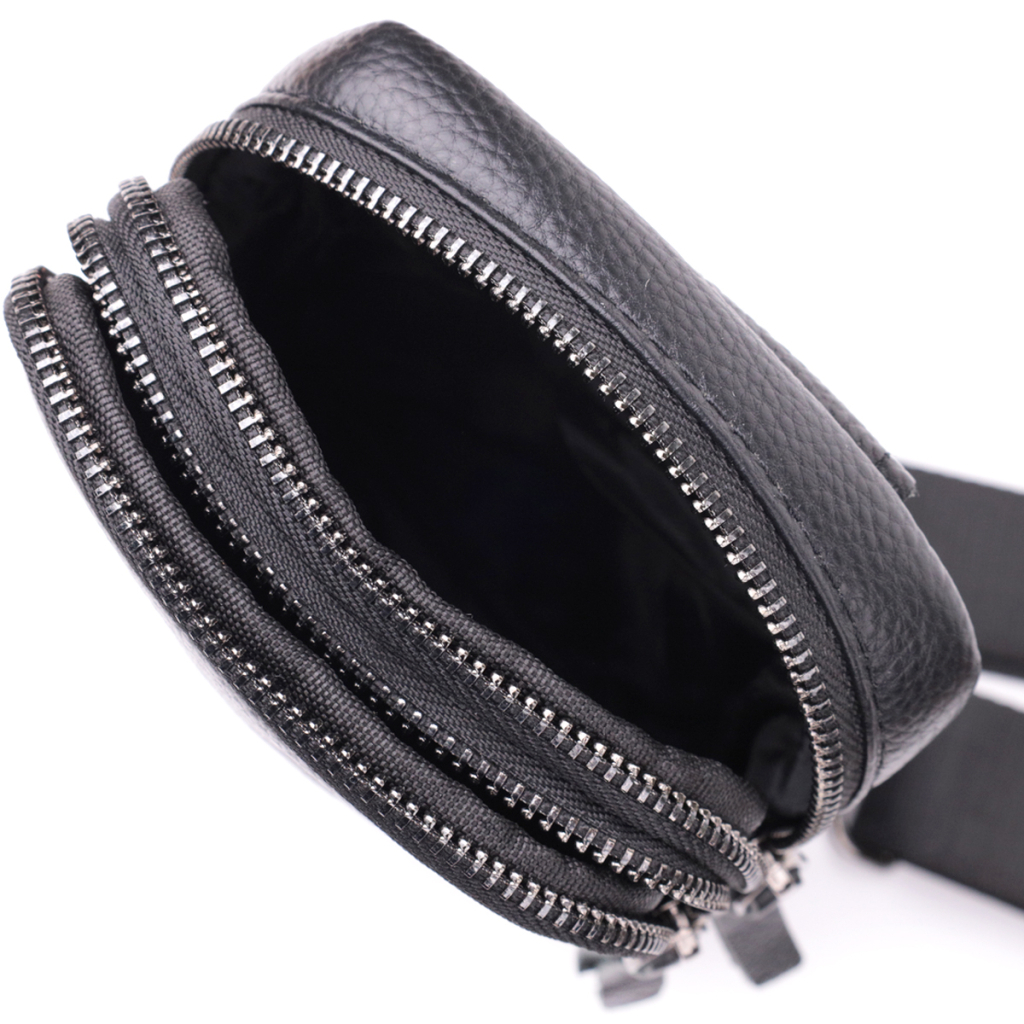 Сумка Vintage Слінг для чоловіків з натуральної шкіри Чорна (sale_15105) - зображення 8