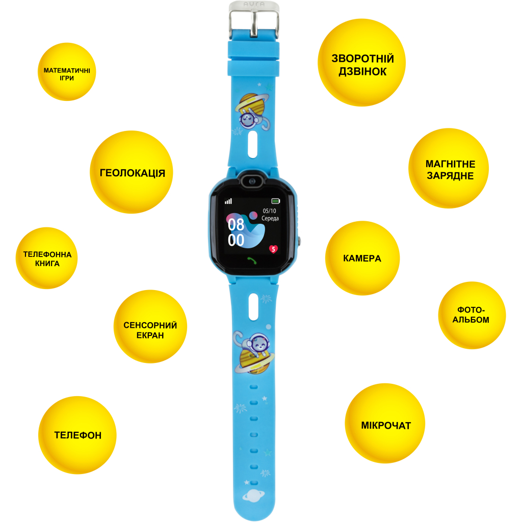 Смарт-годинник AURA A3 WIFI Blue (KWAA3BL) - зображення 4