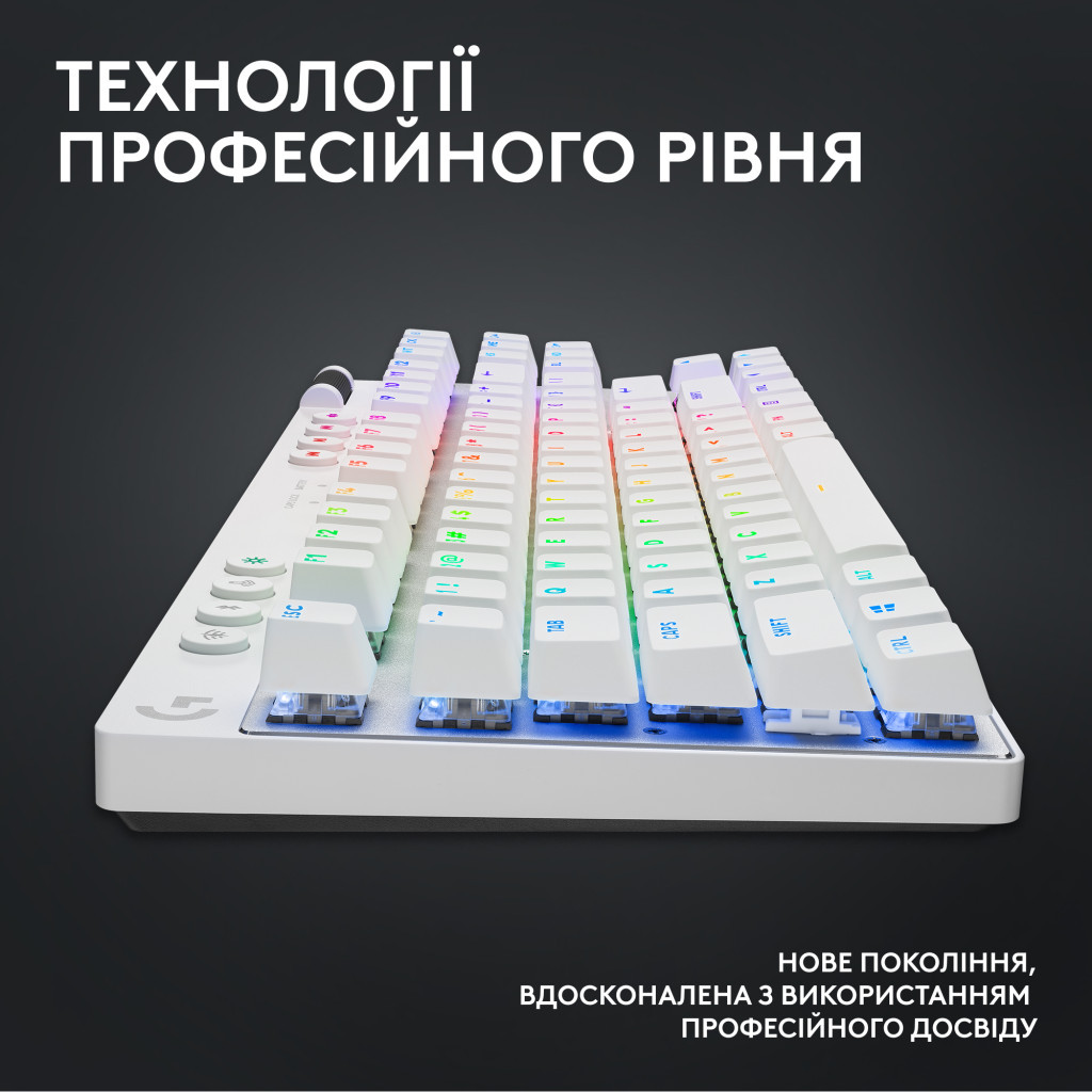Клавіатура Logitech G PRO X TKL Lightspeed Tactile USB UA White (920-012148) - зображення 12