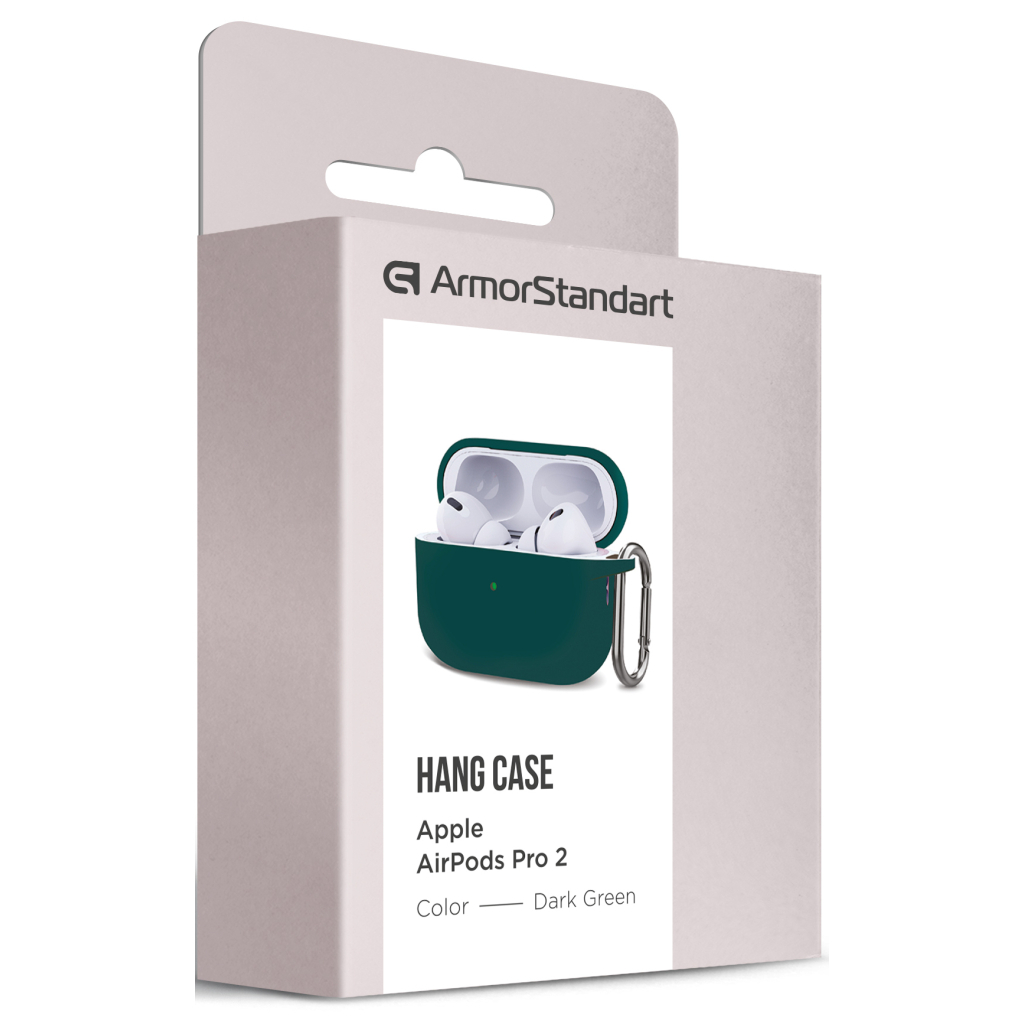 Чохол для навушників Armorstandart Hang Case для Apple AirPods Pro 2 Dark Green (ARM68591) - зображення 3