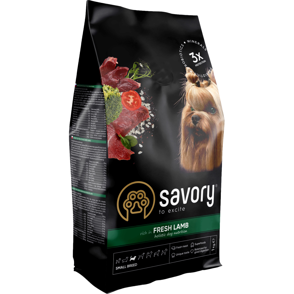 Сухий корм для собак Savory Small Breeds rich in Fresh Lamb 1 кг (4820232630310) - зображення 1