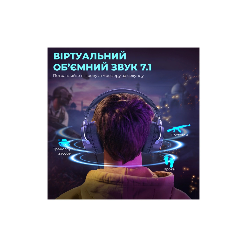 Навушники Fifine H16 7.1 RGB Black (H16) - зображення 5
