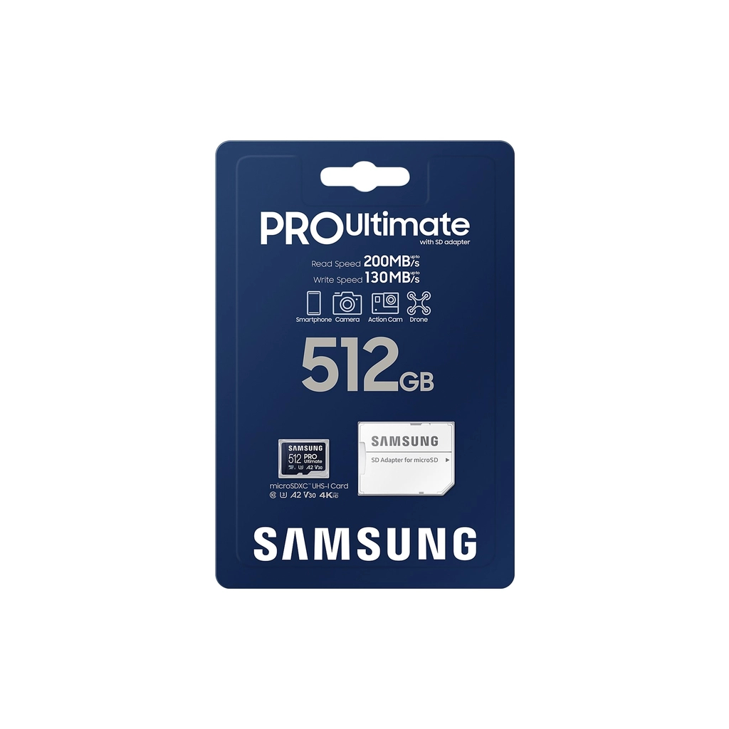 Карта пам'яті Samsung 512GB microSDXC class 10 UHS-I U3 V30 A2 Pro Ultimate (MB-MY512SA/WW) - изображение 7