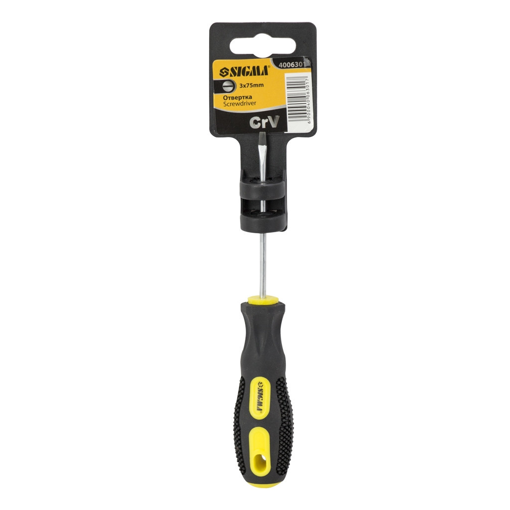 Викрутка Sigma шліцева SL3.0x75мм CrV (4006301) - зображення 2