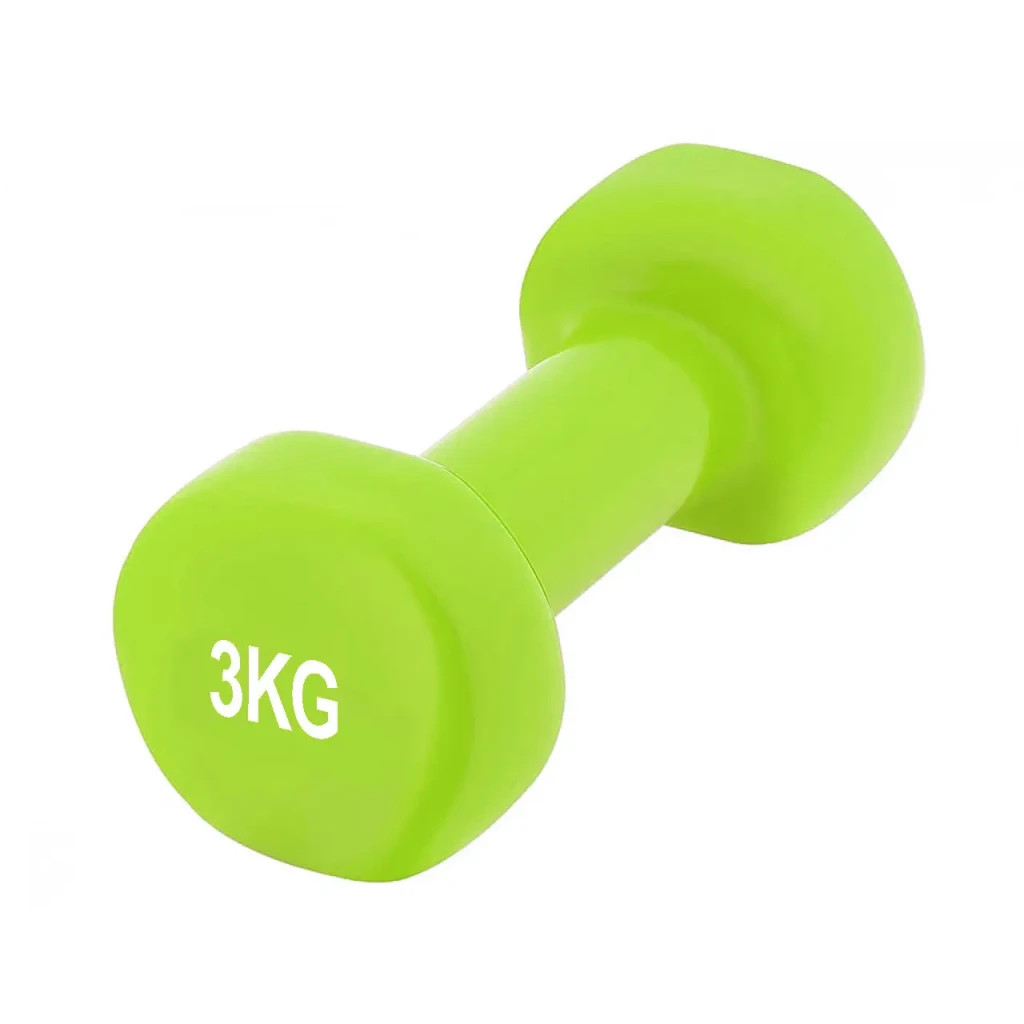 Гантель PowerPlay вінілові 4125 Achilles 2 х 3 кг Зелені (PP_4125_3kg_2in) - зображення 3