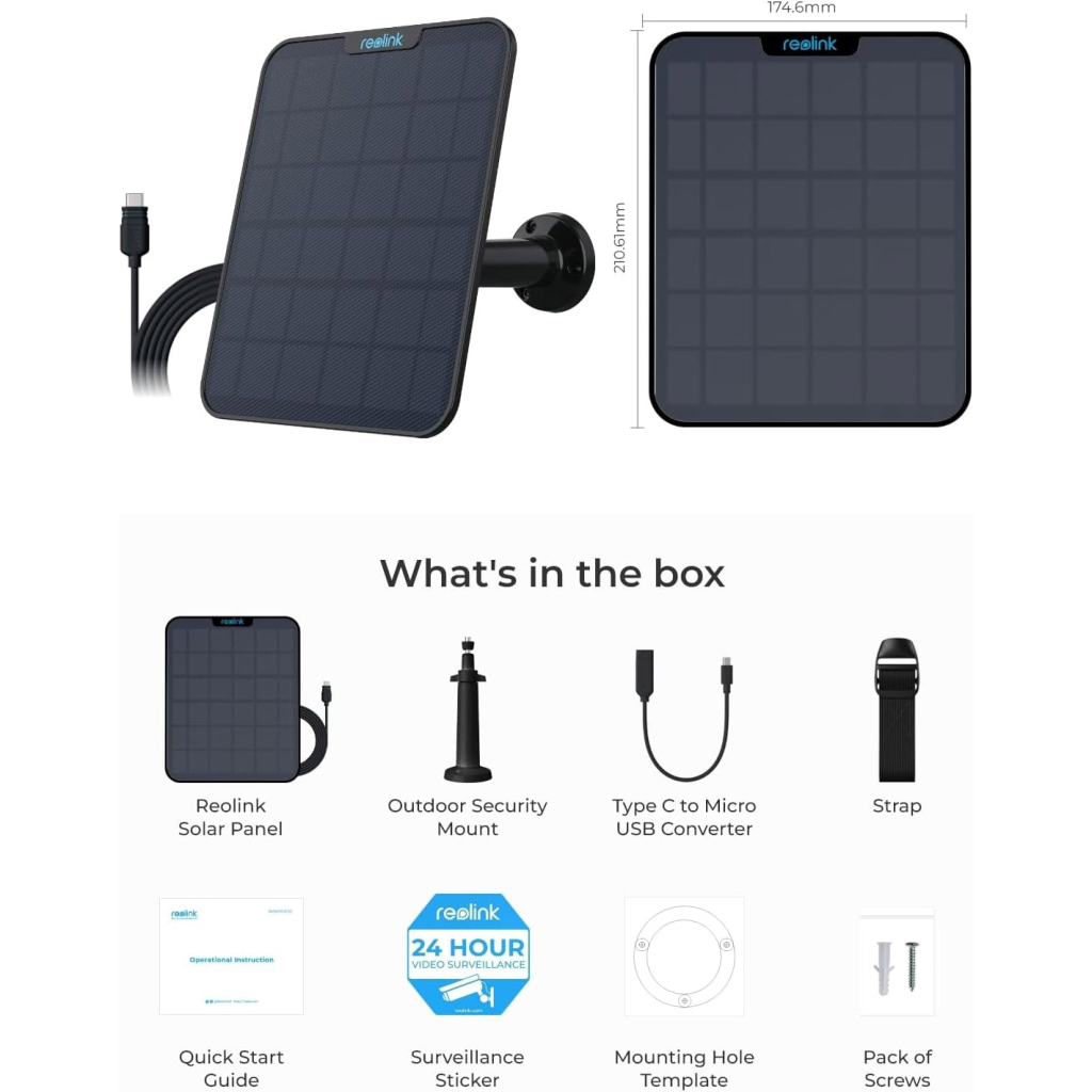 Сонячна панель Reolink Solar Panel 2 Black - изображение 8