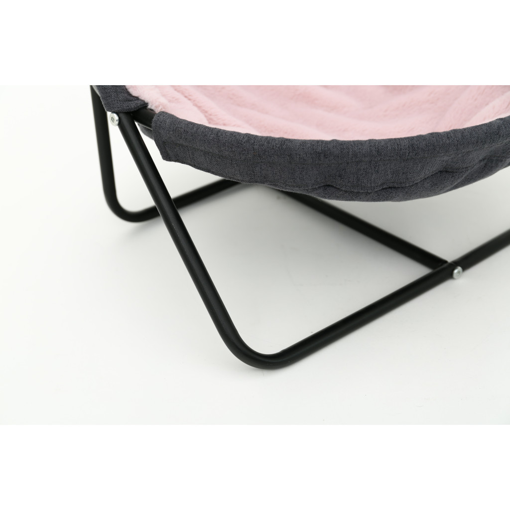 Лежак для тварин MISOKO&CO Pet bed round plush 45x45x22 см grey and pink (HOOP31839) - изображение 3