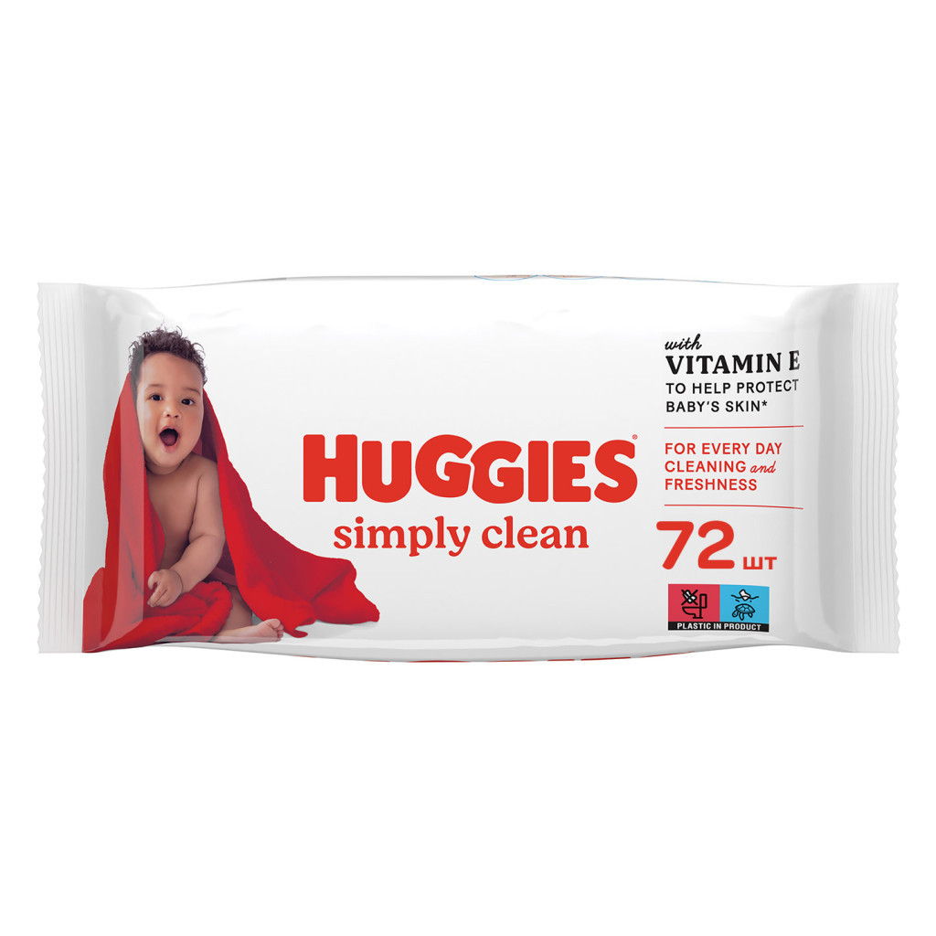 Дитячі вологі серветки Huggies Simply Clean 72 шт (5029053582238) - зображення 1