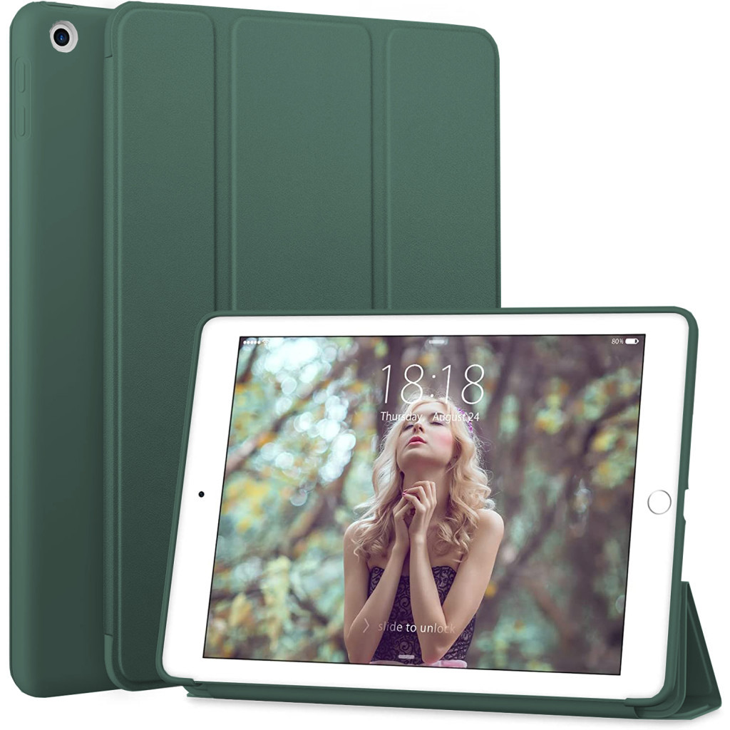 Чохол до планшета BeCover Tri Fold Soft TPU Silicone Apple iPad Air 4 10.9 2020/2021 Dark Green (706870) (706870) - зображення 2
